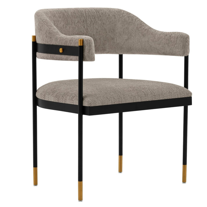 Chaise de salle à manger moderne Lia de Manhattan Comfort en chenille - pierre
