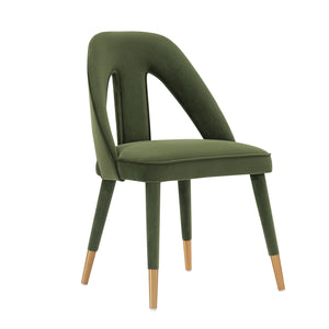 Chaise de salle à manger moderne Neda de Manhattan Comfort en velours - vert olive