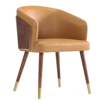 Manhattan Comfort Modern Reeva Dining Chair Upholstered Leatherette with Beech Wood Back & Solid Woo|Chaise de salle à manger moderne Reeva de Manhattan Comfort revêtue de similicuir avec dossier en hê