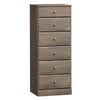 Commode verticale haute Astrid à 6 tiroirs - gris délavé