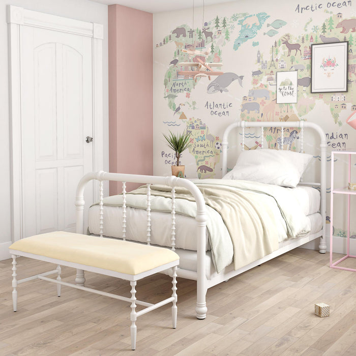 Lit simple Krissy Dorel Home en métal - blanc