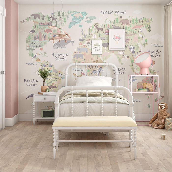 Lit simple Krissy Dorel Home en métal - blanc