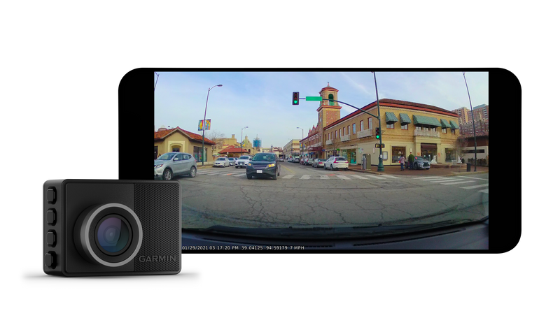 Garmin Dash Cam™ 57 - Vision A Distance Avec Un Champ De Vision De 140 Degres, Controle Par La Voix, Design Compact