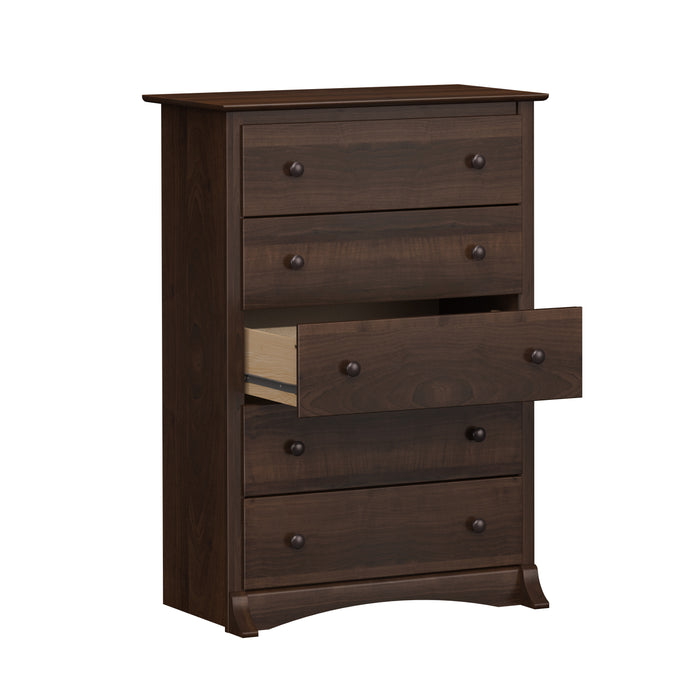 Commode verticale Sonoma à 5 tiroirs - espresso