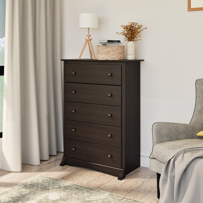Commode verticale Sonoma à 5 tiroirs - espresso