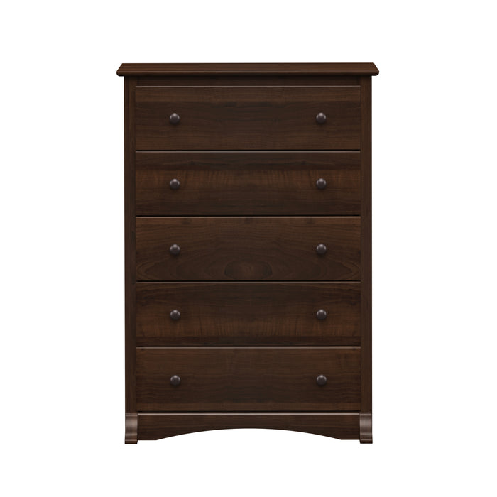 Commode verticale Sonoma à 5 tiroirs - espresso