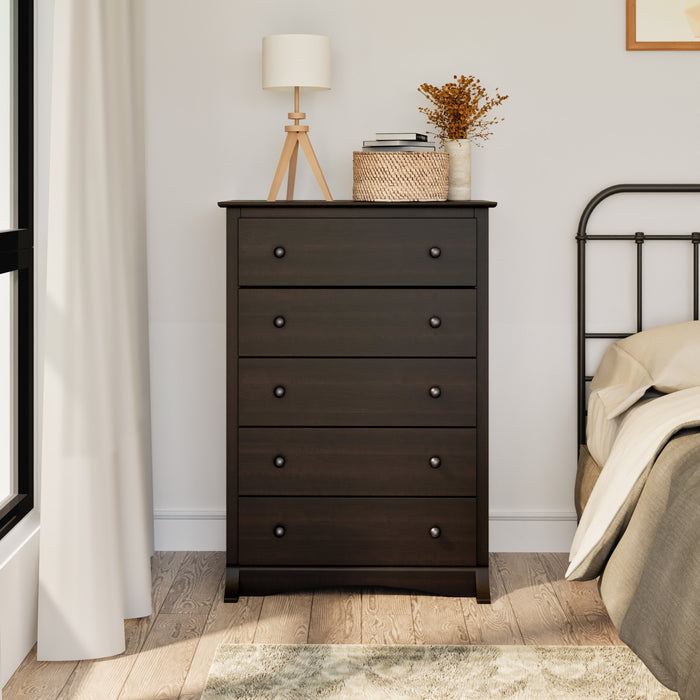 Commode verticale Sonoma à 5 tiroirs - espresso