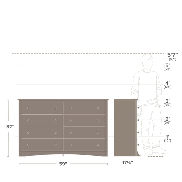 Commode Fremont à 8 tiroirs - espresso