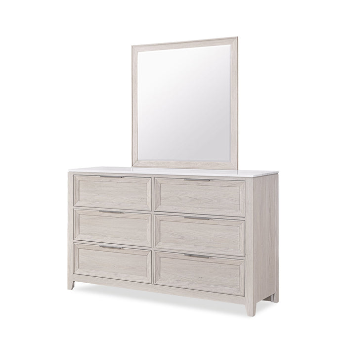 Miroir de commode de chambre à coucher Elana - beige