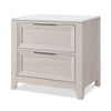 Table de nuit Elana à 2 tiroirs avec dessus en marbre véritable - beige