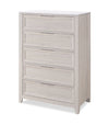 Commode verticale de chambre à coucher Elana de 38 po (L) x 55 po (H) à 5 tiroirs avec dessus en marbre véritable - beige