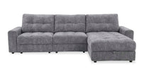  Sofa sectionnel modulaire à coulissement électrique de droite Elevate de Scott Living 3 pièces en tissu de chenille - gris
