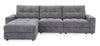Sofa sectionnel modulaire à inclinaison électrique de gauche Elevate de Scott Living 3 pièces en tissu de chenille - gris