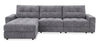  Sofa sectionnel modulaire à inclinaison électrique de gauche Elevate de Scott Living 3 pièces en tissu de chenille - gris