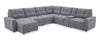 Sofa sectionnel modulaire à coulissement et inclinaison électriques de gauche Elevate de Scott Living 7 pièces en tissu de chenille - gris