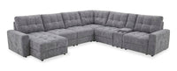 Sofa sectionnel modulaire à coulissement et inclinaison électriques de gauche Elevate de Scott Living 7 pièces en tissu de chenille - gris