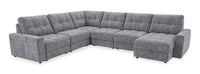 Sofa sectionnel modulaire à coulissement et inclinaison électriques de droite Elevate de Scott Living 6 pièces en tissu de chenille - gris