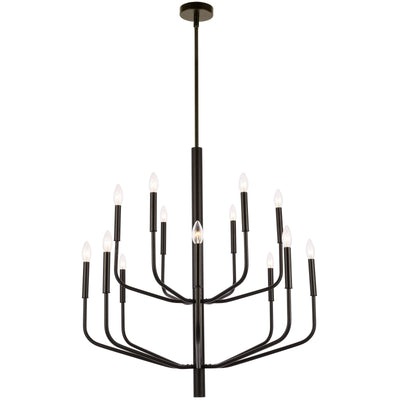 Dainolite Eleanor 14 Light Chandelier Matte Black Lamp|Lustre Eleanor de Dainolite avec fini noir mat et 14 ampoules