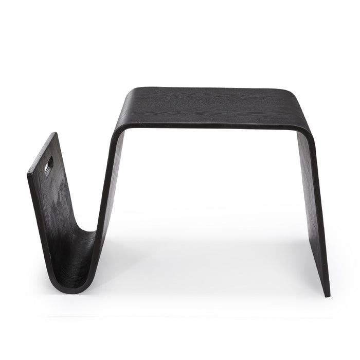 Table de bout rectangulaire Brookside de Manhattan Comfort de 25,6 po en contreplaqué avec placages de frêne - noire