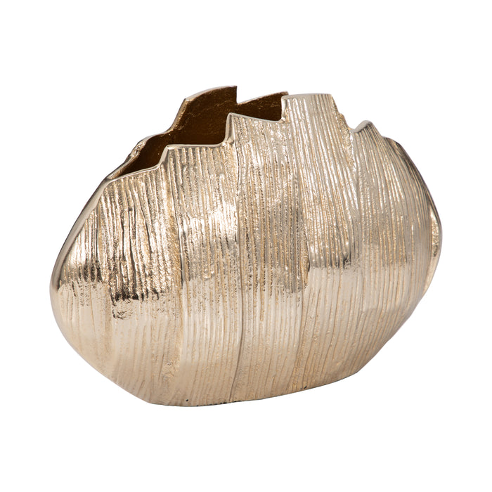 Petit vase Pavia de 8 po en métal - doré