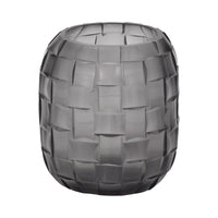  Vase Jordan de 6 po en verre avec texture tressée - gris