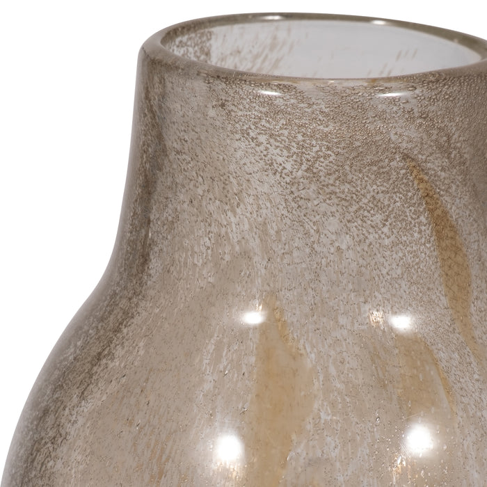 Petit vase Foley de 13 po en verre - ivoire