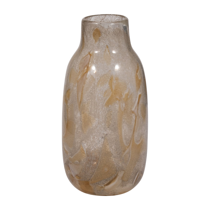 Petit vase Foley de 13 po en verre - ivoire