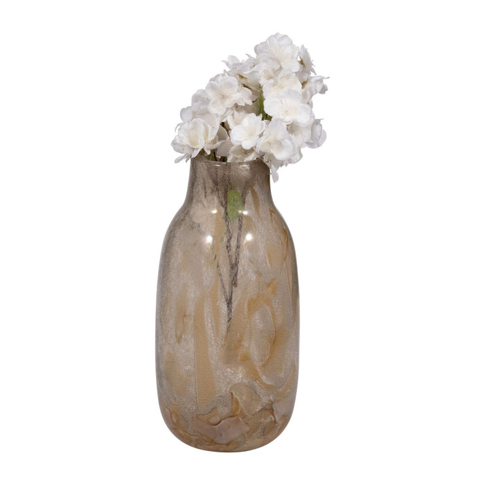 Petit vase Foley de 13 po en verre - ivoire