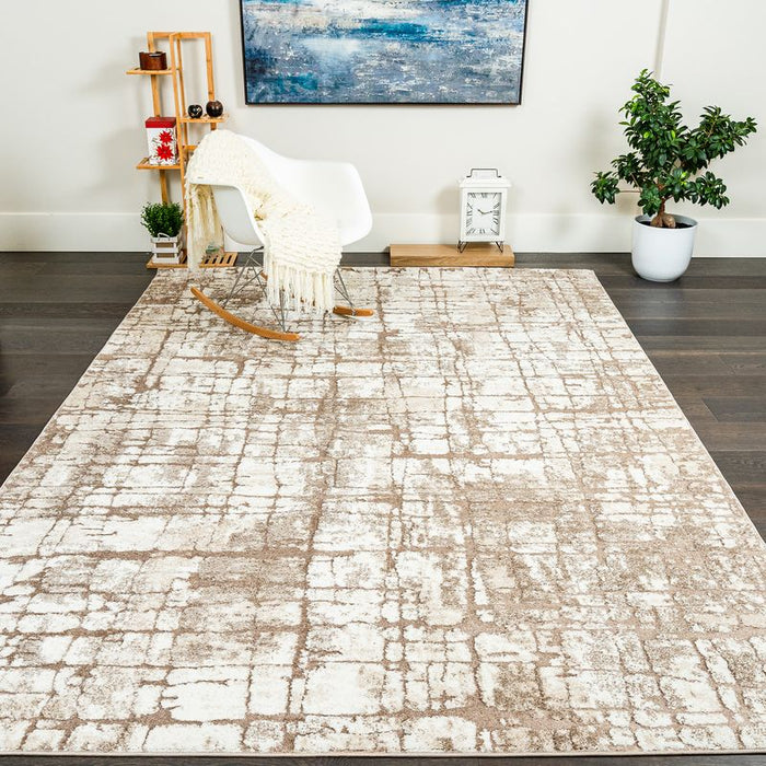 Carpette Darius multicolore à motif rustique - 6 pi 7 po x 9 pi 6 po