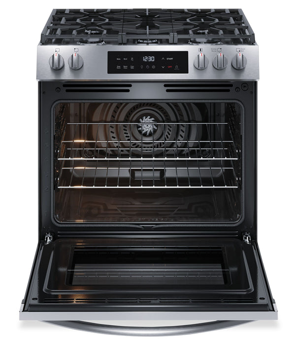 Cuisinière à gaz Frigidaire de 30 po avec commandes à l’avant et friture à air - FCFG3082BS