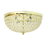 Plafonnier affleuré Elipse d’Elegant Designs en cristal - doré