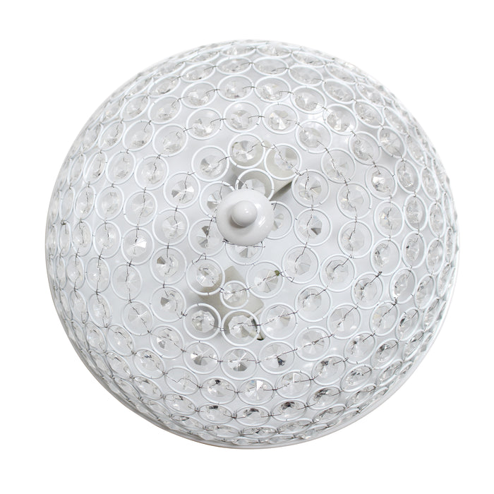 Plafonnier affleuré Elipse d’Elegant Designs en cristal - blanc