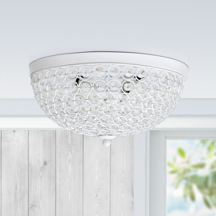 Plafonnier affleuré Elipse d’Elegant Designs en cristal - blanc