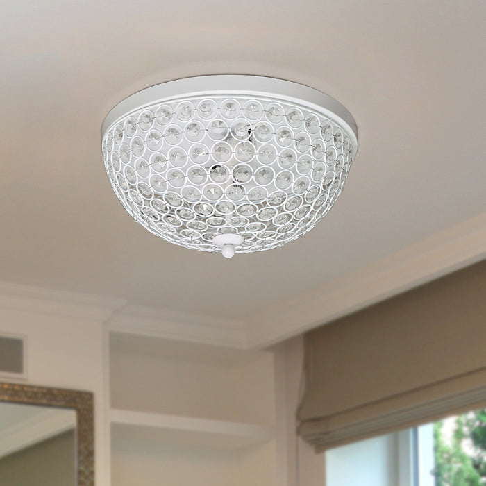 Plafonnier affleuré Elipse d’Elegant Designs en cristal - blanc