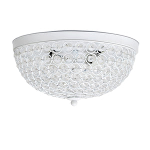 Plafonnier affleuré Elipse d’Elegant Designs en cristal - blanc