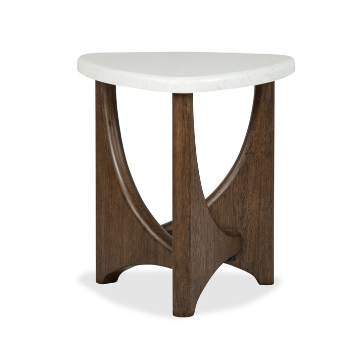 Table de bout Frampton de 22,63 po avec dessus en placages de marbre - café 