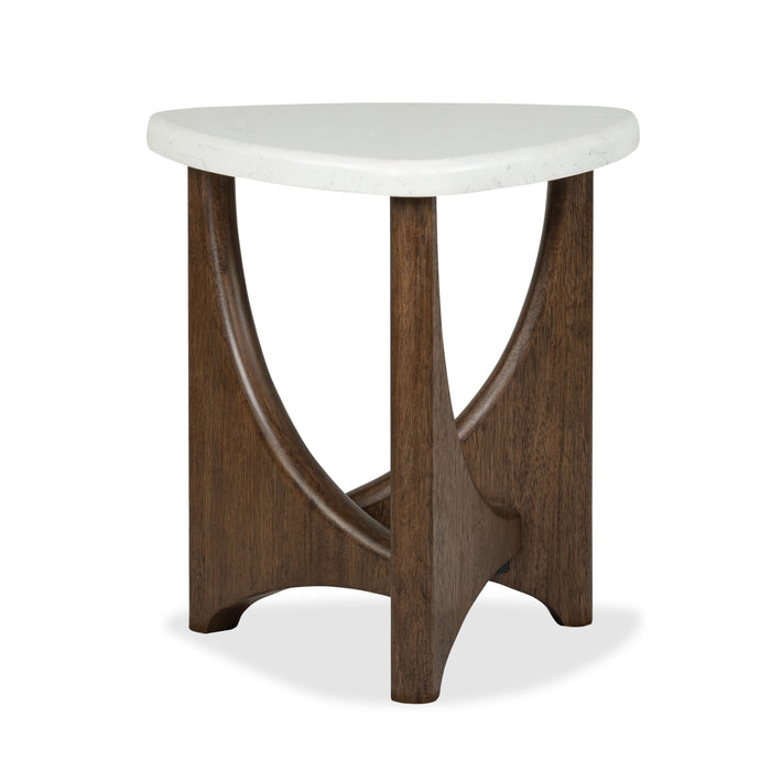 Table de bout Frampton de 22,63 po avec dessus en placages de marbre - café 