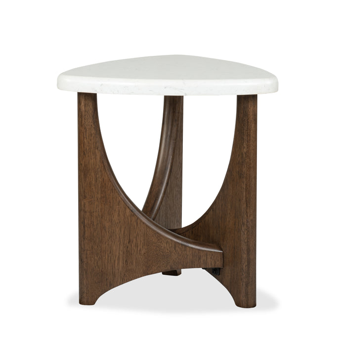 Table de bout Frampton de 22,63 po avec dessus en placages de marbre - café 