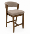 Tabouret Gia de hauteur comptoir de 24 po (H) en tissus de polyester et de cuir - brun