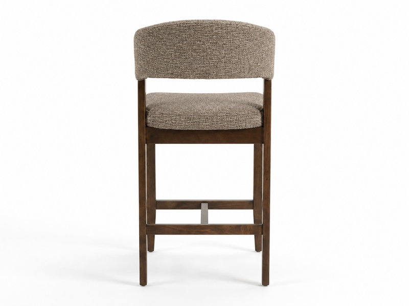Tabouret Gia de hauteur comptoir de 24 po (H) en tissus de polyester et de cuir - brun