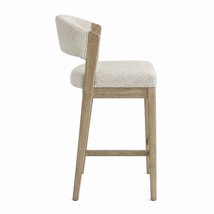Tabouret Gia de hauteur comptoir de 24 po (H) en tissus de polyester et de cuir - gris