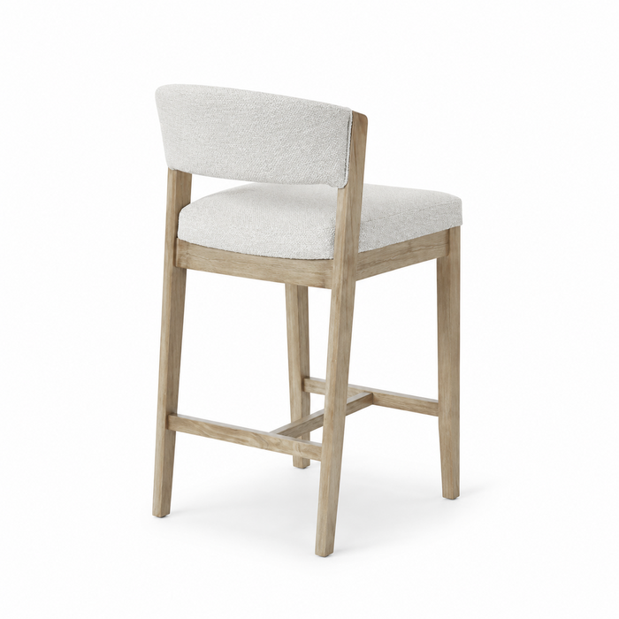 Tabouret Gia de hauteur comptoir de 24 po (H) en tissus de polyester et de cuir - gris