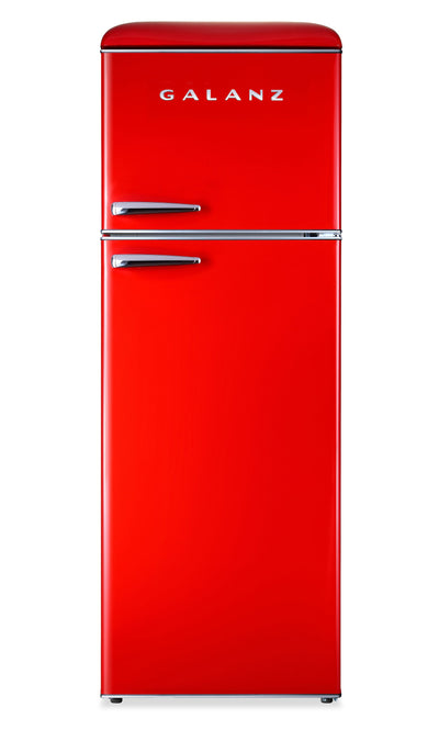 Galanz 23.7" 12 Cu. Ft. Top-Mount Refrigerator - Hot Rod Red - GLR12TRDEFR | Réfrigérateur Galanz de 12 pi³ et de 23,7 po à congélateur supérieur - Rouge Hot Rod - GLR12TRDEFR
