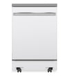 Lave-vaisselle portatif GE de 24 po et de 54 dBA avec commandes sur le dessus et broyeur d’aliments solides PiranhaMC - blanc - GPT225SGLWW
