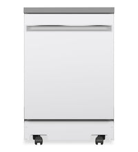  Lave-vaisselle portatif GE de 24 po et de 54 dBA avec commandes sur le dessus et broyeur d’aliments …
