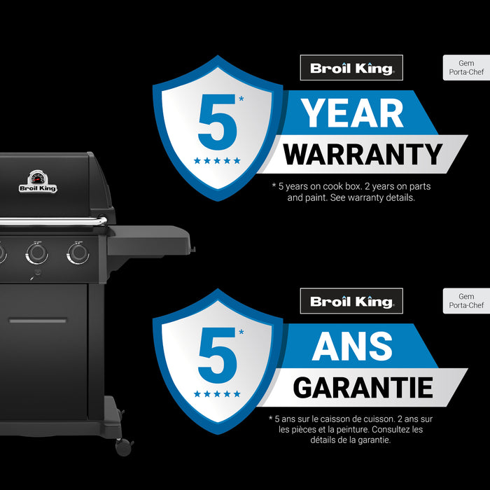 Broil King Gem 310 Shadow 3-bruleurs 24 000 BTU Barbecue a gaz propane - 814954