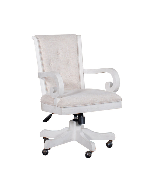 Chaise rembourrée Milson de 22,5 po avec roulettes - albâtre