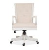 Chaise rembourrée Milson de 22,5 po avec roulettes - albâtre