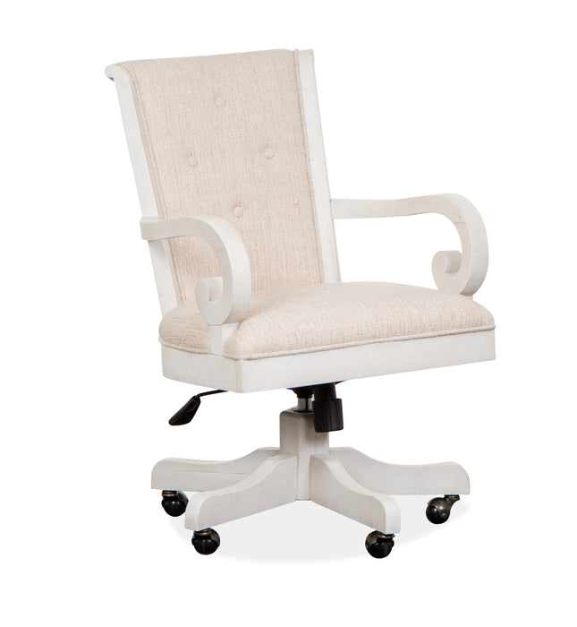 Chaise rembourrée Milson de 22,5 po avec roulettes - albâtre
