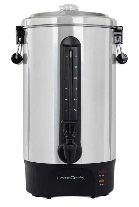 Cafetière Homecraft avec urne à café de 100 tasses et distributeur de boissons chaudes - HCCU100SS
